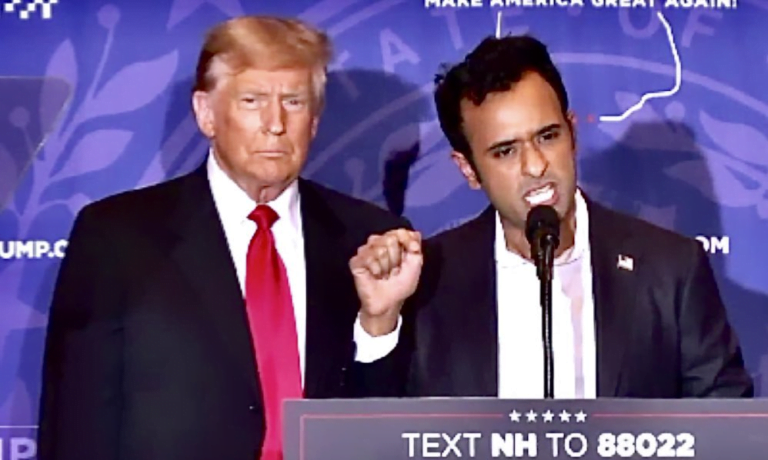 Vivek Ramaswamy Ignites the Crowd in New Hampshire, Joins Forces with Trump for a Political Collaboration