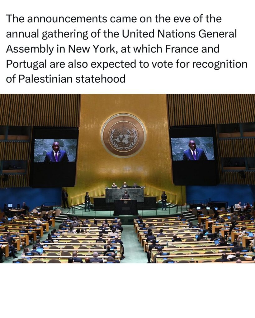 UK, Canada, and Australia Recognize Palestine Ahead of UN General Assembly<br> 1 The United Kingdom alongside Canada and Australia has formally recognized the State of Palesti 1