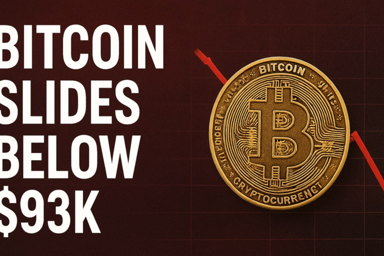 Bitcoin Slides Below $93K as Market Weakness Deepens