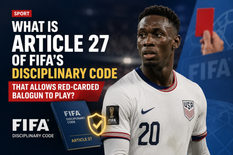 FIFA Explains Article 27: Why Folarin Balogun Is Eligible to Face Belgium Despite Red Card