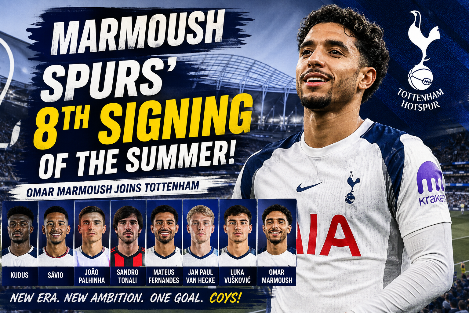 Tottenham’s Busy Summer Continues as Omar Marmoush Becomes Eighth Signing