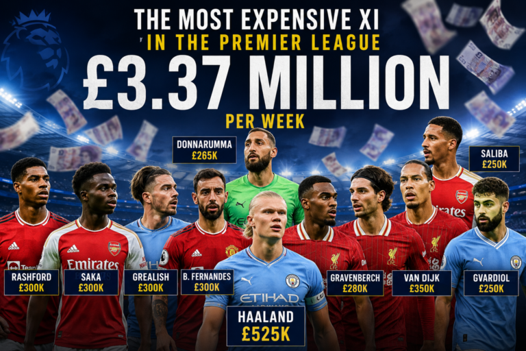 Premier League’s Most Expensive XI Earns an Incredible £3.37 Million Per Week.